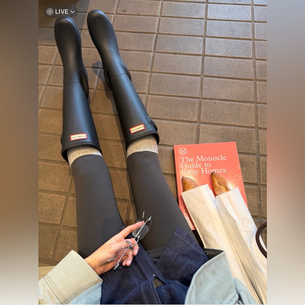 Hunter Refined Black Rain Boots